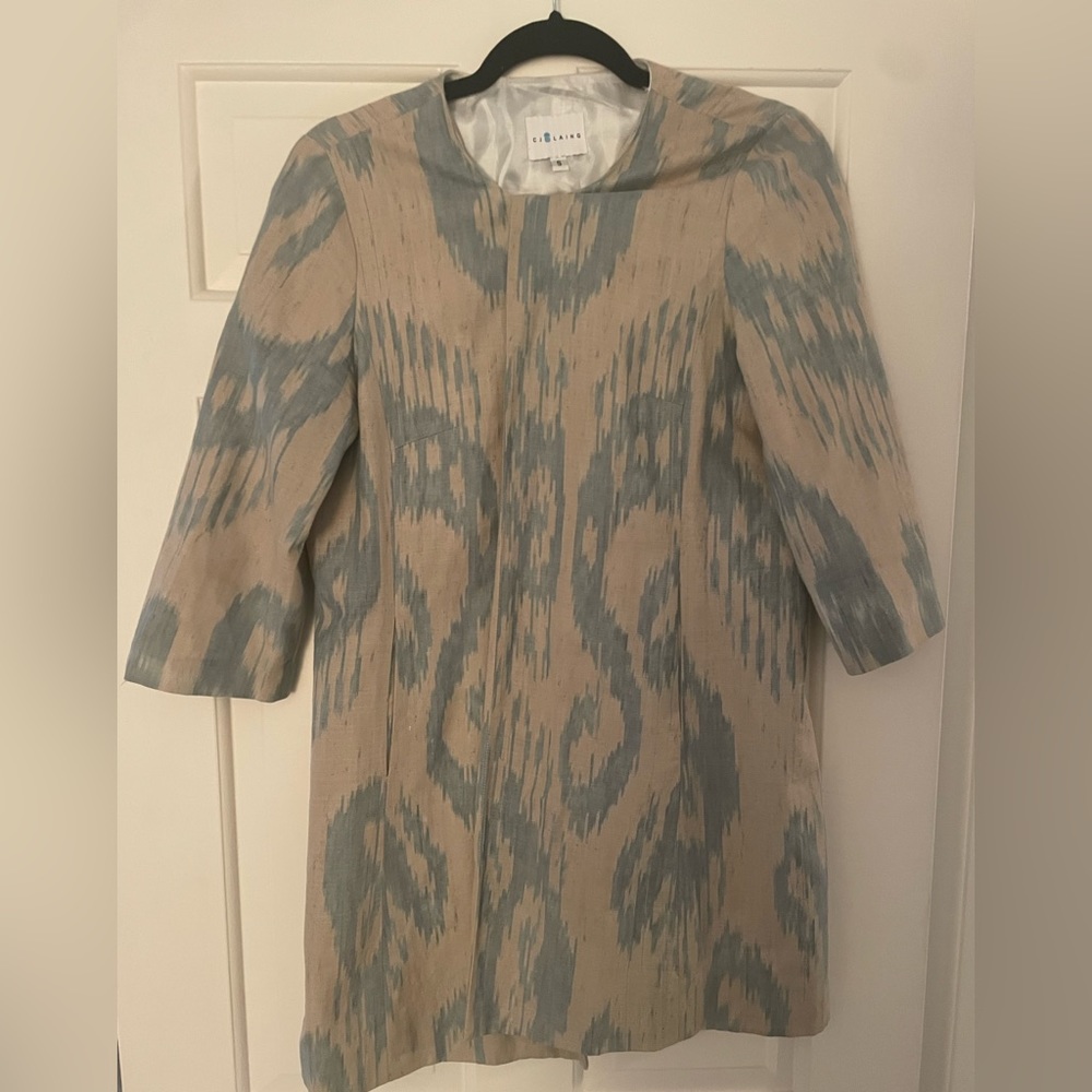 silk CJ Laing Jacket Blue/ gray Ikat